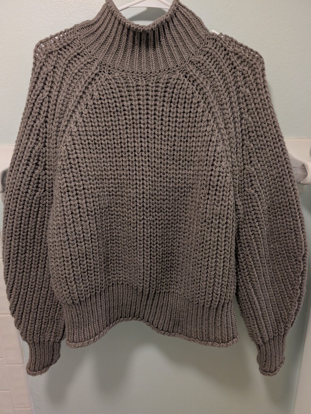 H&M Beautiful Taupe Buttery Soft Chunky Knit Sweater